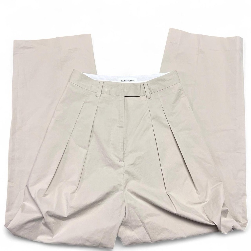 The Frankie Shop Wide-Leg Pleated Trousers - Beige - Picture 3 of 7